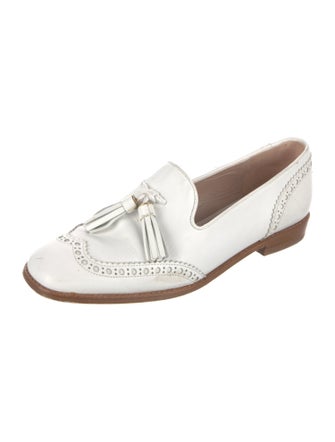Stuart Weitzman Leather Tassel Accents Loafers