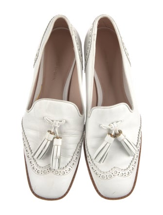 Stuart Weitzman Leather Tassel Accents Loafers