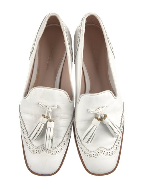 Stuart Weitzman Leather Tassel Accents Loafers