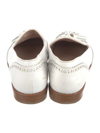 Stuart Weitzman Leather Tassel Accents Loafers
