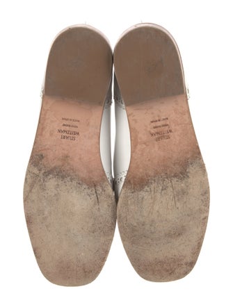 Stuart Weitzman Leather Tassel Accents Loafers