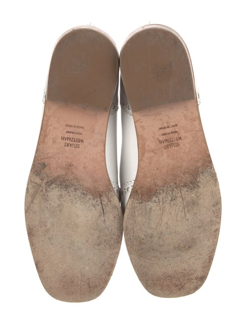 Stuart Weitzman Leather Tassel Accents Loafers