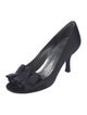 Stuart Weitzman Satin Ruffle Embellishment Pumps