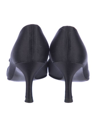 Stuart Weitzman Satin Ruffle Embellishment Pumps