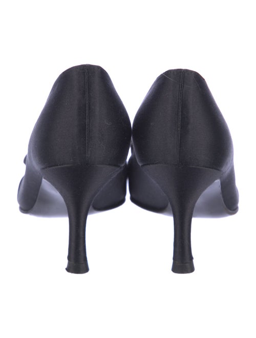 Stuart Weitzman Satin Ruffle Embellishment Pumps