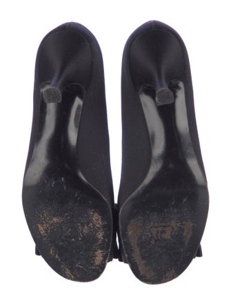 Stuart Weitzman Satin Ruffle Embellishment Pumps