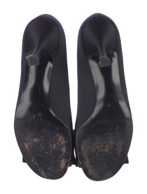 Stuart Weitzman Satin Ruffle Embellishment Pumps