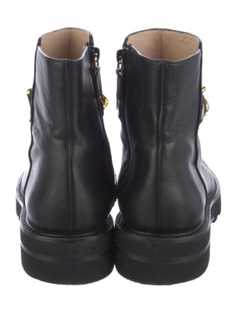 Stuart Weitzman Leather Chain-Link Accents Boots