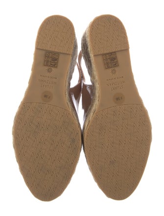 Stuart Weitzman Patent Leather Braided Accents Espadrilles