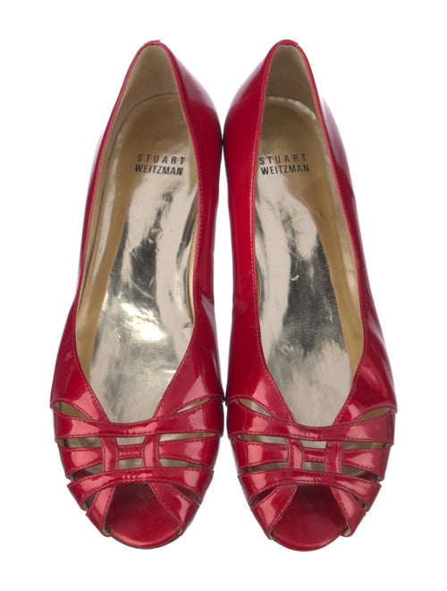 Stuart Weitzman Patent Leather Cutout Accent Ballet Flats