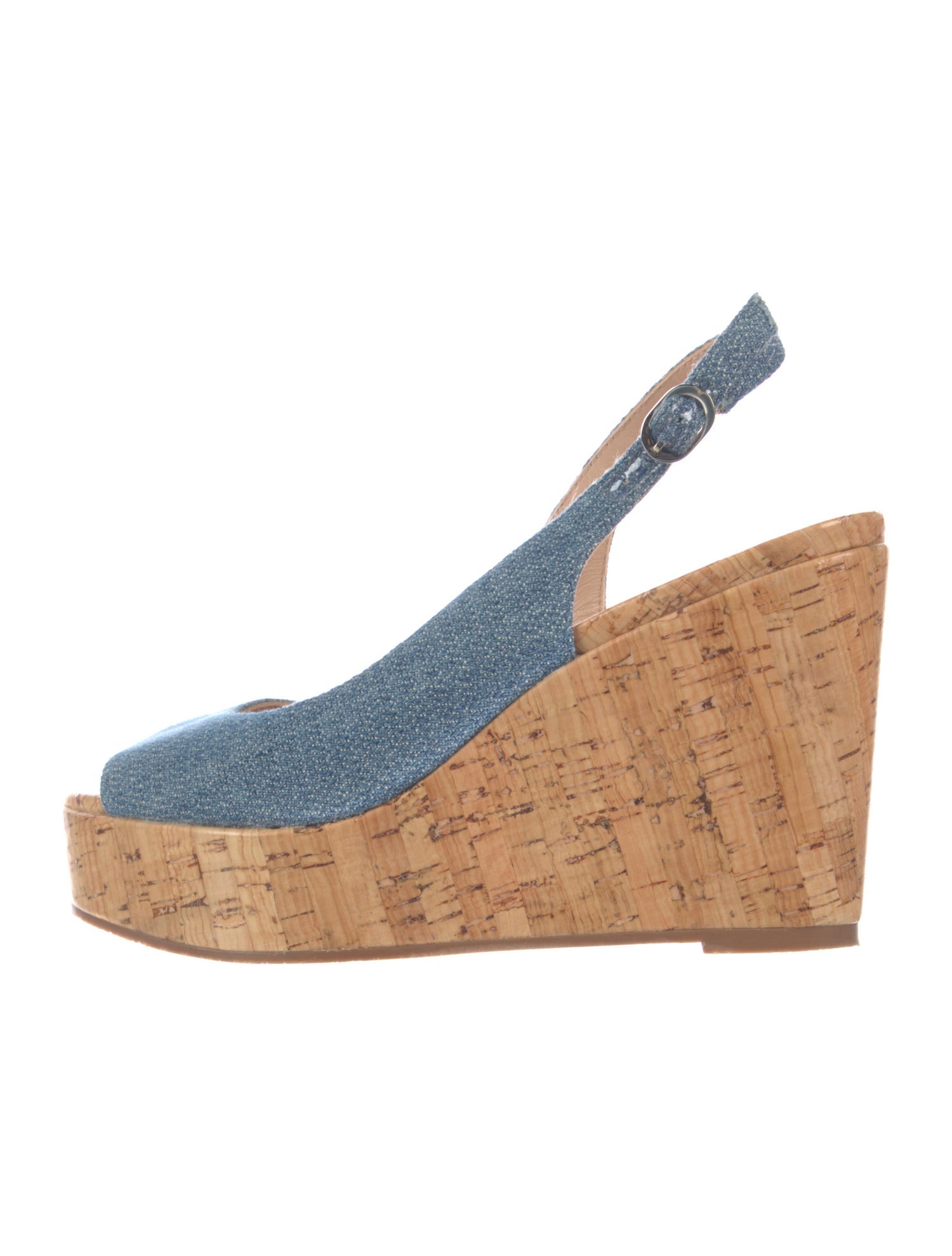 Stuart Weitzman Denim Slingback Sandals