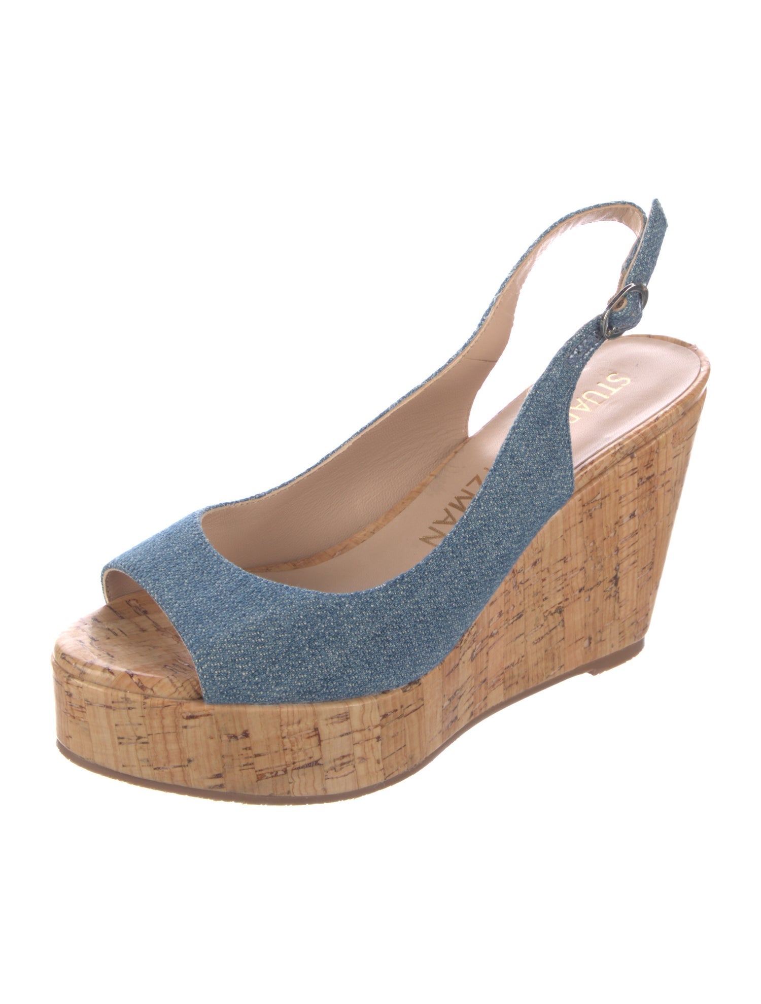 Stuart Weitzman Denim Slingback Sandals