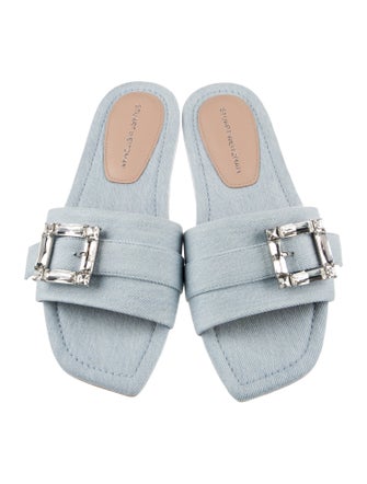 Stuart Weitzman Denim Slides