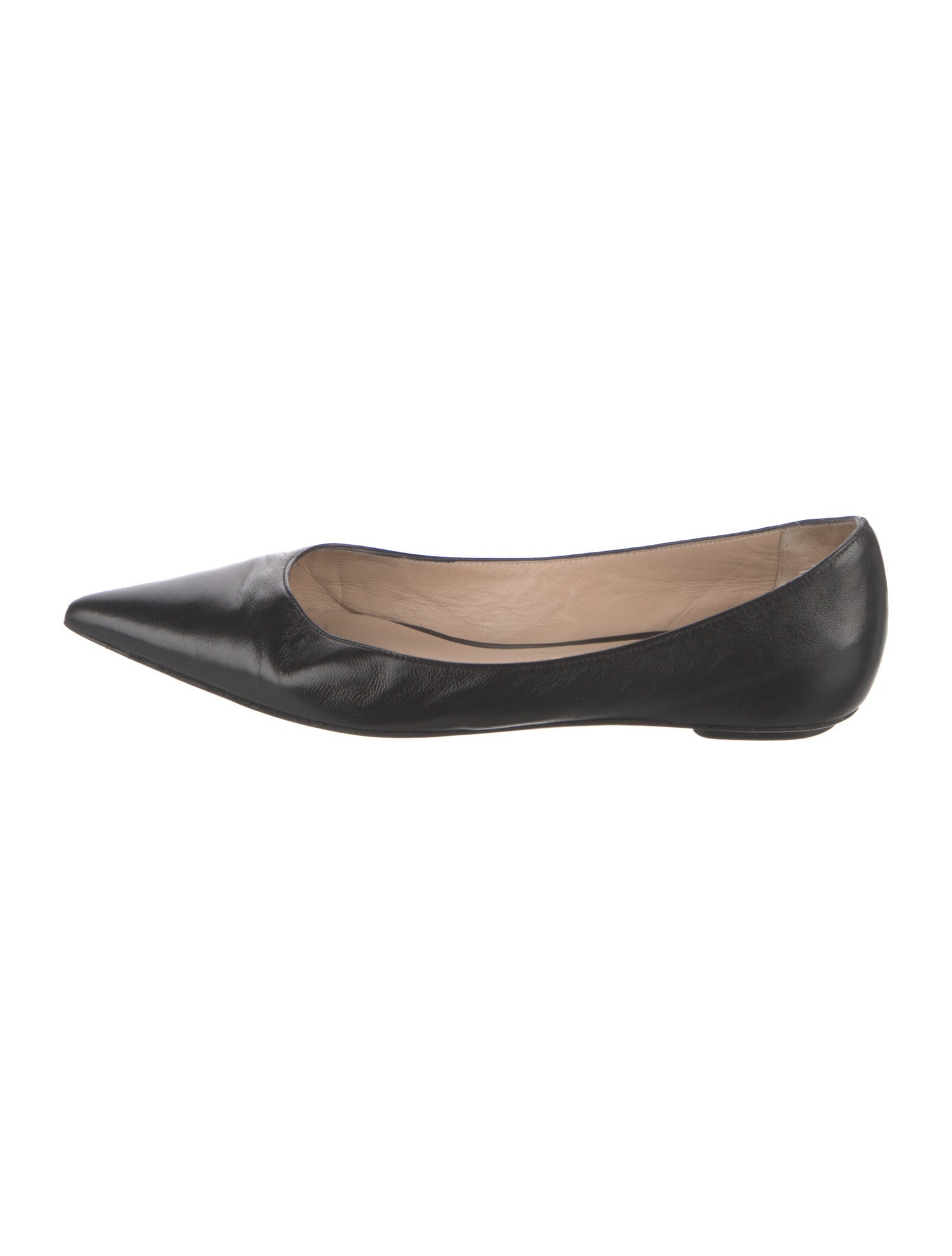Stuart Weitzman Leather Bow Accents Ballet Flats
