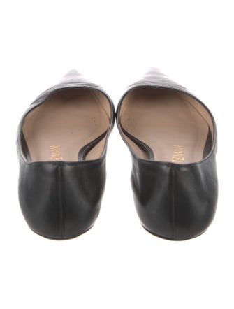 Stuart Weitzman Leather Bow Accents Ballet Flats