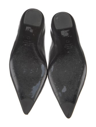 Stuart Weitzman Leather Bow Accents Ballet Flats