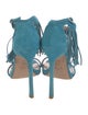 Stuart Weitzman Suede Fringe Trim Accent Sandals