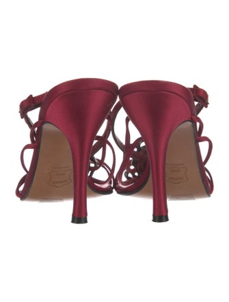 Stuart Weitzman Satin Crystal Embellishments Sandals