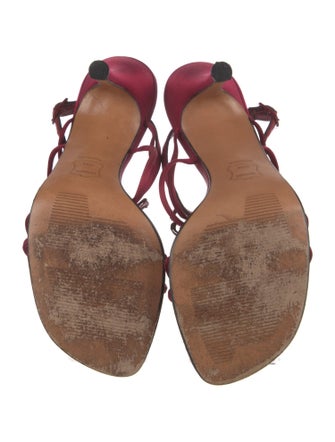 Stuart Weitzman Satin Crystal Embellishments Sandals