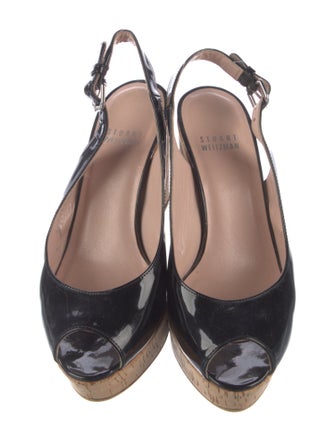 Stuart Weitzman Patent Leather Slingback Sandals