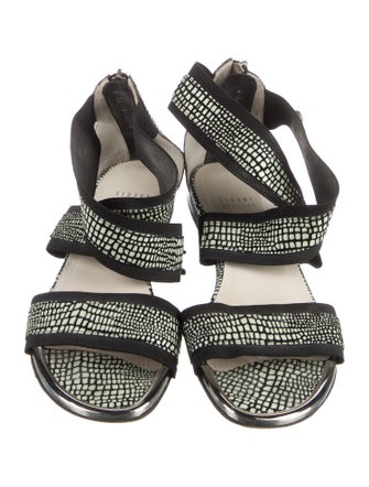 Stuart Weitzman Leather Animal Print Gladiator Sandals