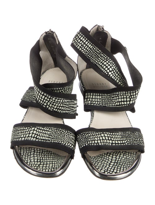 Stuart Weitzman Leather Animal Print Gladiator Sandals