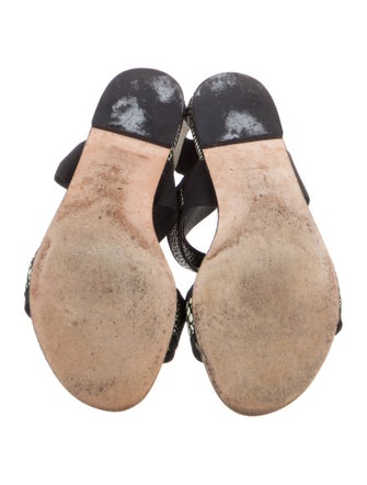 Stuart Weitzman Leather Animal Print Gladiator Sandals