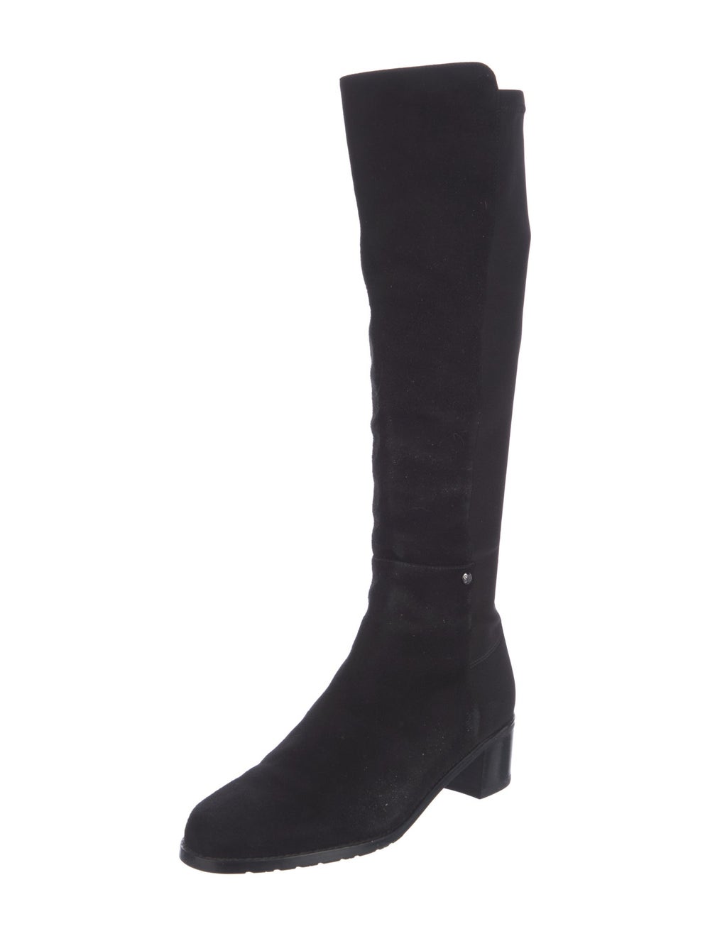 Stuart Weitzman Suede Knee-High Riding Boots Blac… - image 2