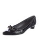 Stuart Weitzman Patent Leather Bow Accents Flats