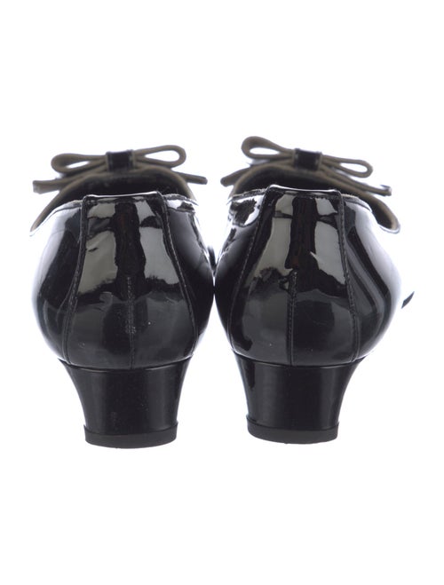 Stuart Weitzman Patent Leather Bow Accents Flats