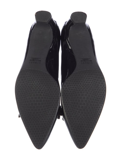 Stuart Weitzman Patent Leather Bow Accents Flats