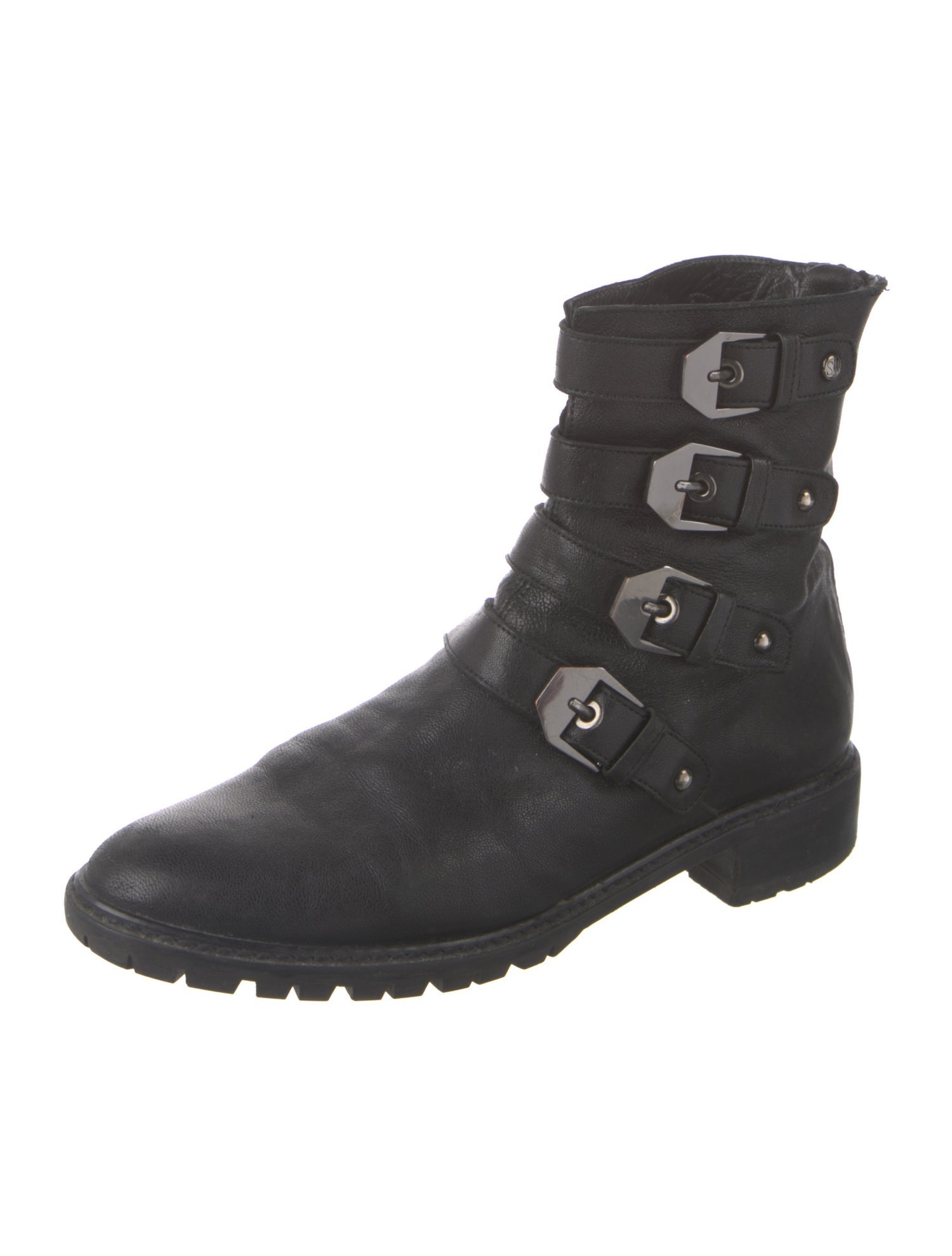 Stuart Weitzman Leather Moto Boots