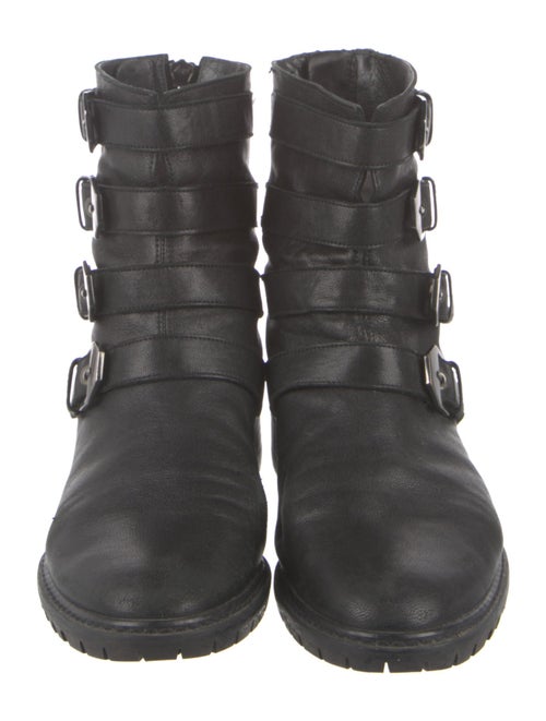 Stuart Weitzman Leather Moto Boots