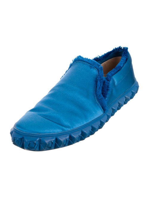 Stuart Weitzman Satin Raw-Edge Trim Espadrilles