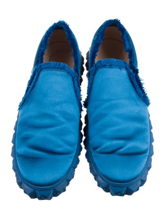 Stuart Weitzman Satin Raw-Edge Trim Espadrilles