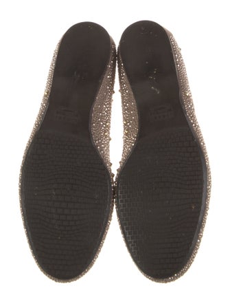 Stuart Weitzman Suede Crystal Embellishments Ballet Flats