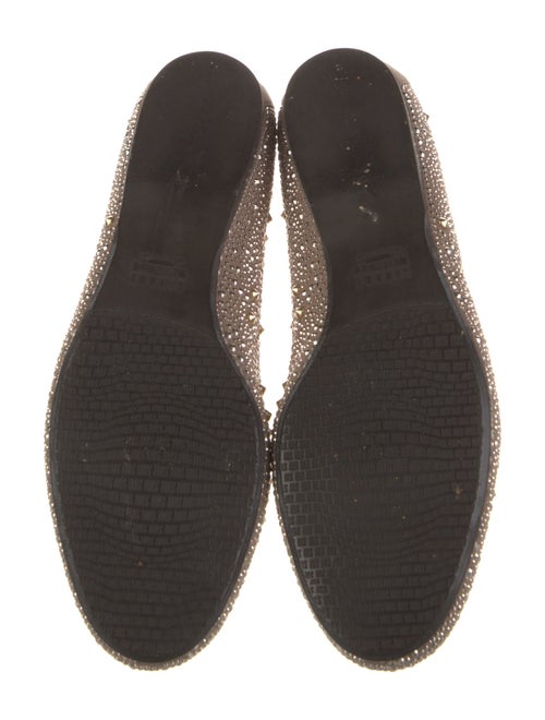 Stuart Weitzman Suede Crystal Embellishments Ballet Flats