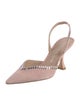 Stuart Weitzman Suede Crystal Embellishments Slingback Pumps