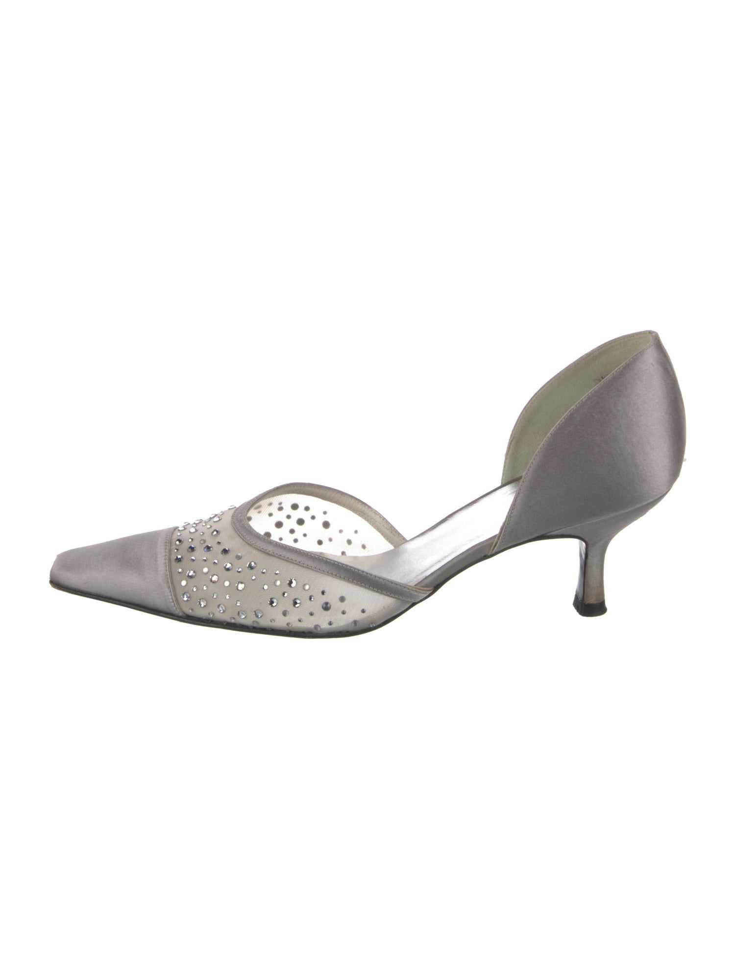 Stuart Weitzman Satin Mesh Accents D'Orsay Pumps