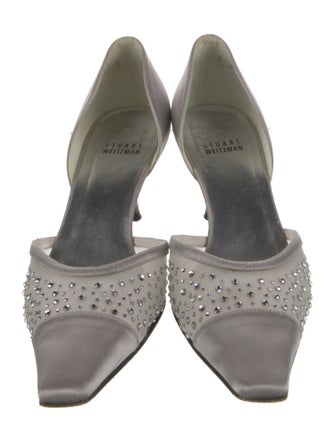 Stuart Weitzman Satin Mesh Accents D'Orsay Pumps