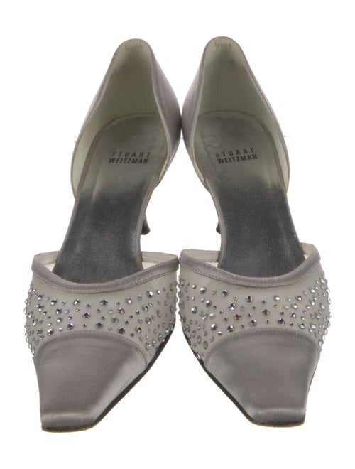 Stuart Weitzman Satin Mesh Accents D'Orsay Pumps