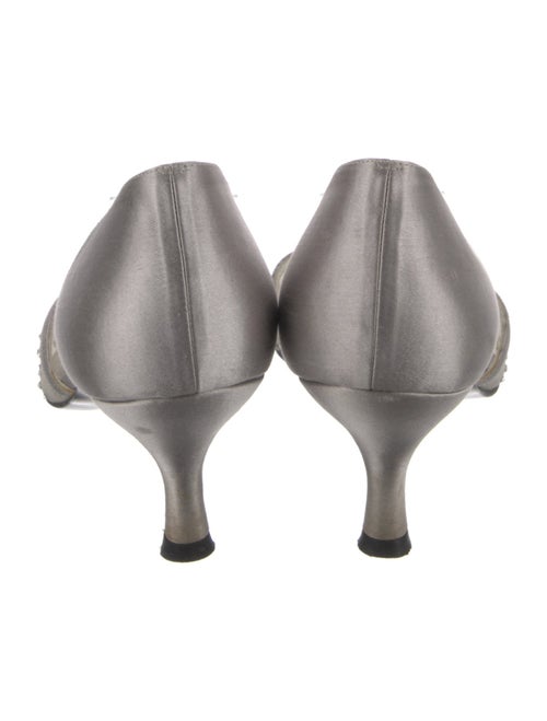 Stuart Weitzman Satin Mesh Accents D'Orsay Pumps