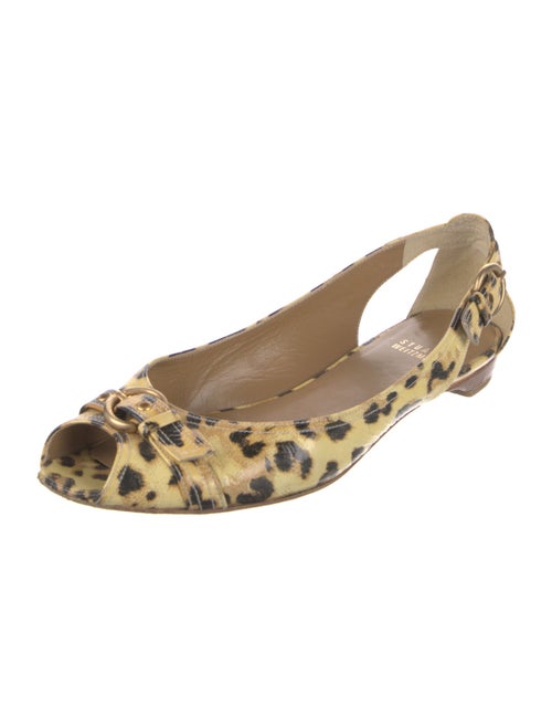 Stuart Weitzman Leather Animal Print Ballet Flats