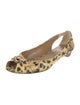 Stuart Weitzman Leather Animal Print Ballet Flats