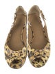 Stuart Weitzman Leather Animal Print Ballet Flats