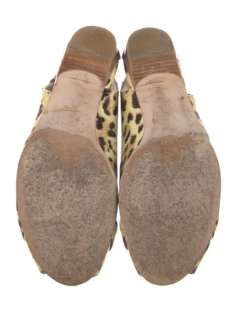 Stuart Weitzman Leather Animal Print Ballet Flats