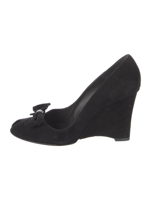 Stuart Weitzman Suede Bow Accents Pumps