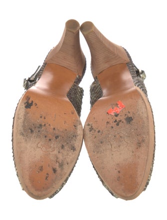 Stuart Weitzman Snakeskin Animal Print Slingback Pumps