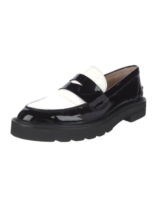 Stuart Weitzman Patent Leather Tassel Accents Loafers