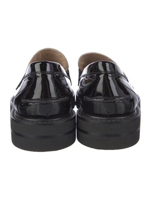 Stuart Weitzman Patent Leather Tassel Accents Loafers